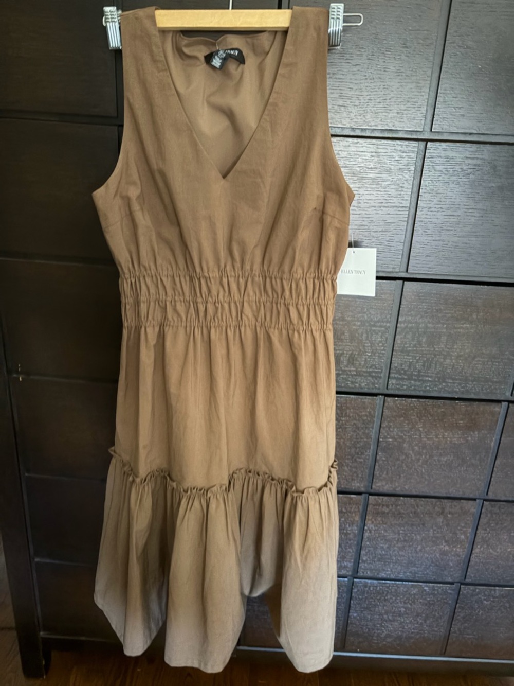 Ellen Tracy Brown Tiered Midi Dress - NWT - Small